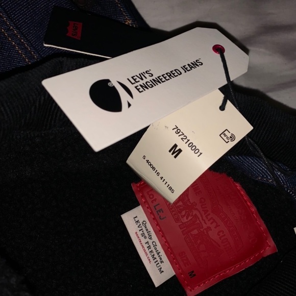 Levi’s Sherpa Trucker Jacket Medium Mens Rare designer coat Jean denim winter og - Picture 5 of 8